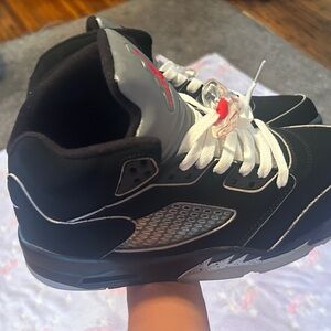 Jordan Black and Silver Men's Sneakers